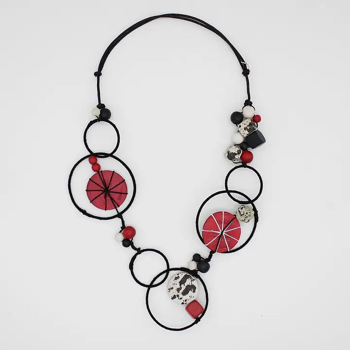 Red Hayden Disc Necklace