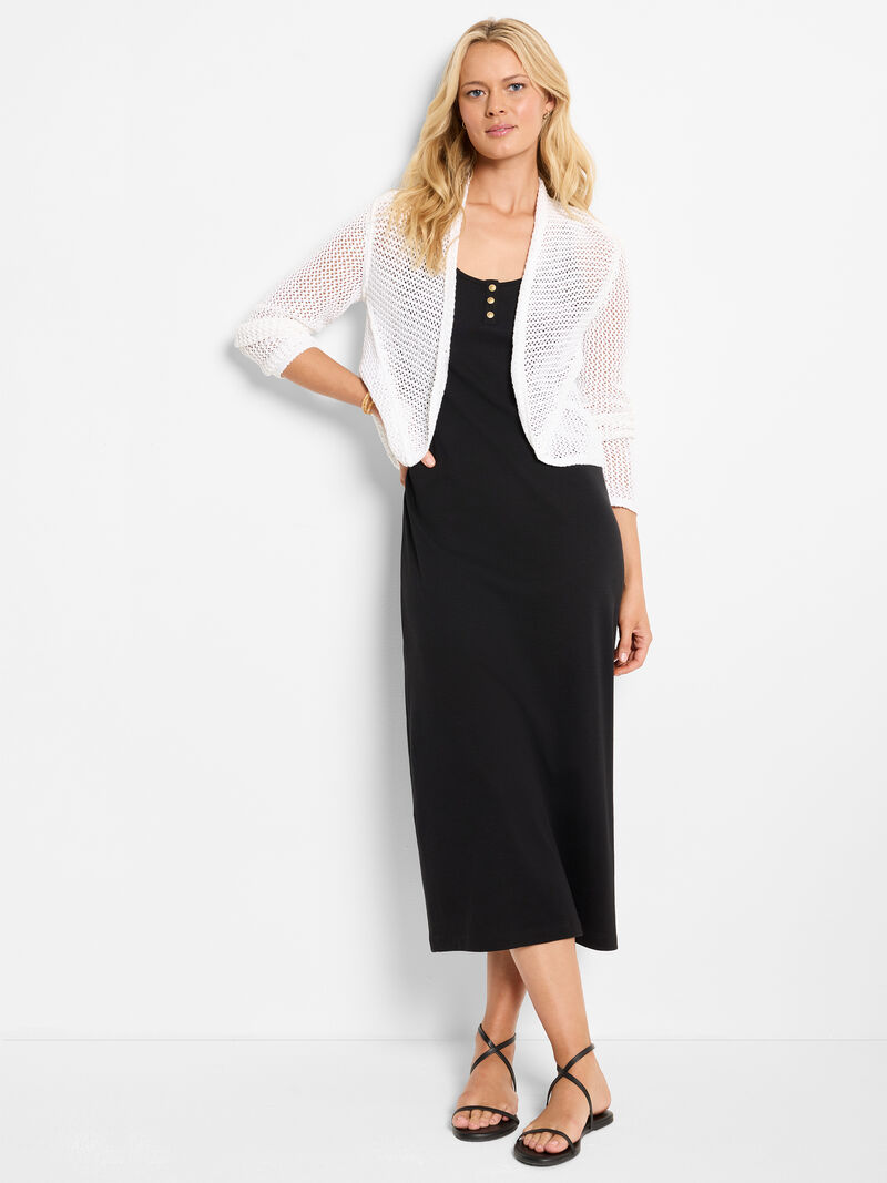Nic + Zoe Mesh Cocoon Cardigan in Paper White