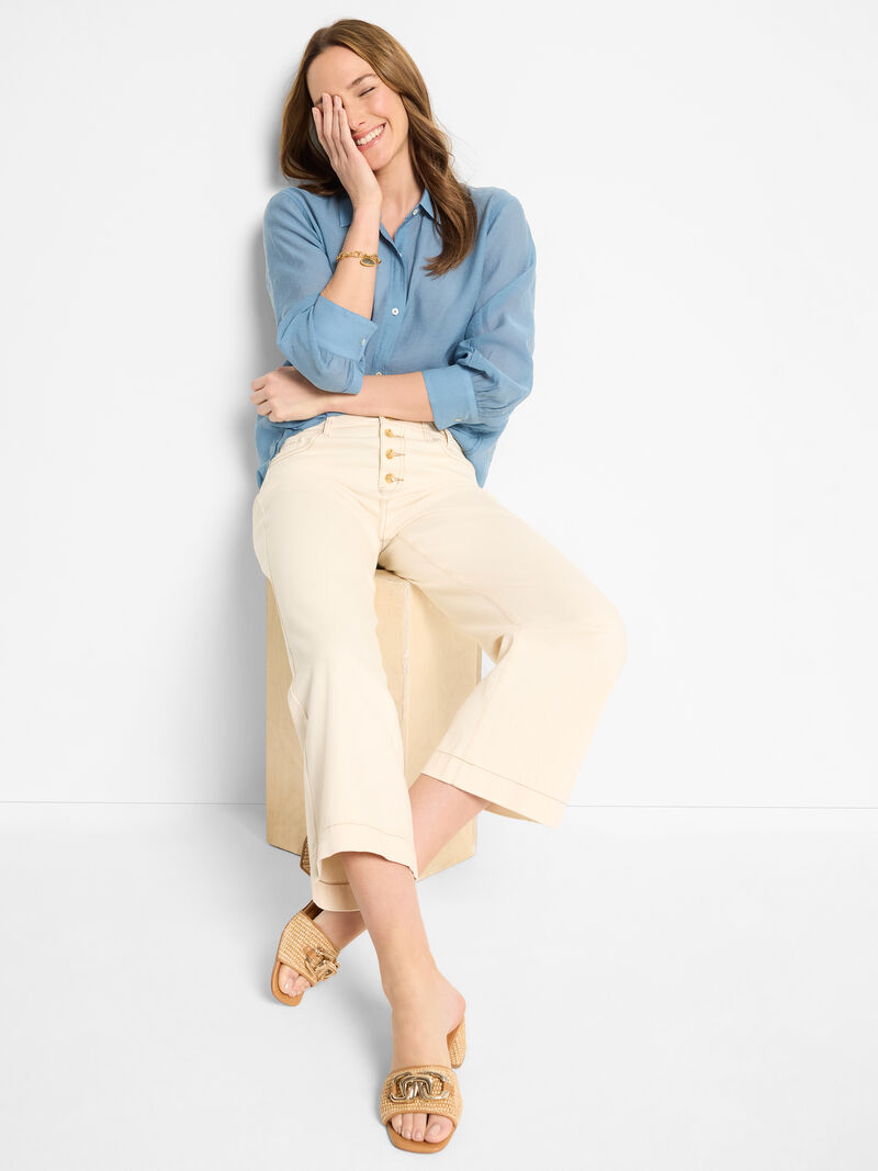 Nic & Zoe Breeze Shirt in Misty Blue