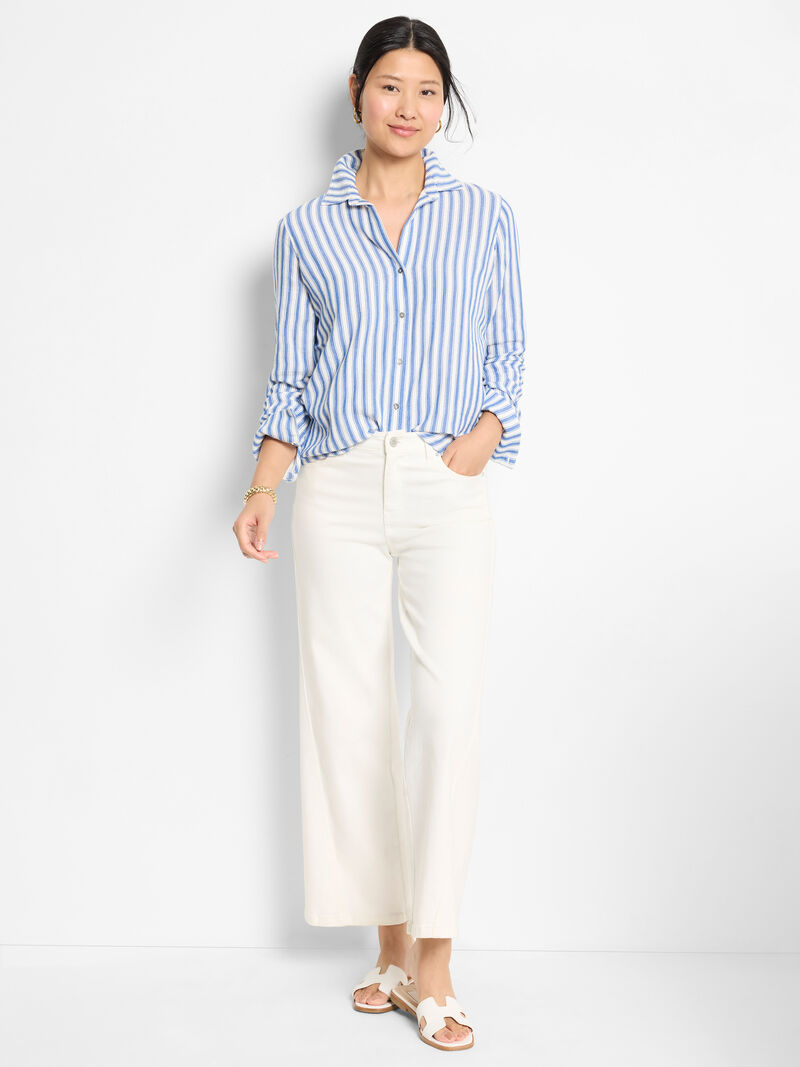 Nic + Zoe Double Gauze Striped Shirt