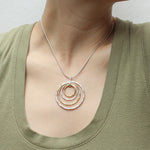 M Baer Hammered Rings Necklace