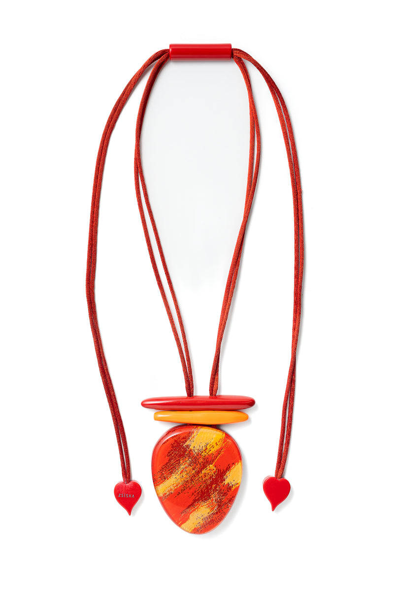 Zsiska Prue Collection Minerva Necklace in Red