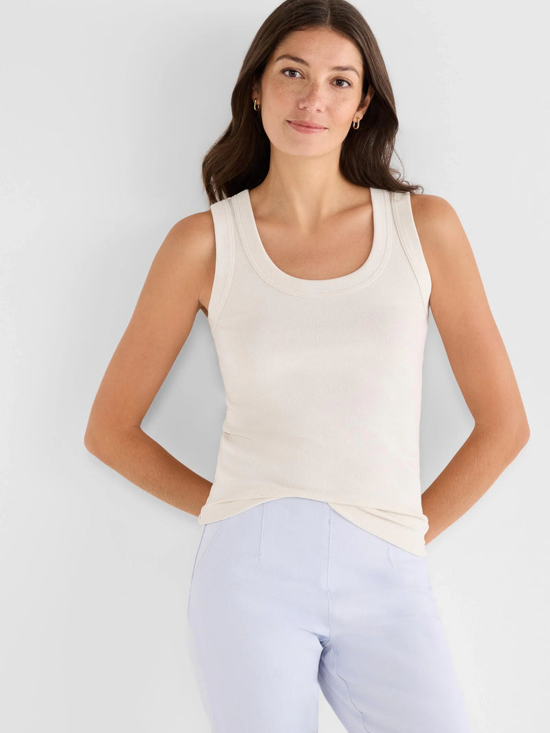 Nic + Zoe Perfect Knit Rib Tank in Coconut