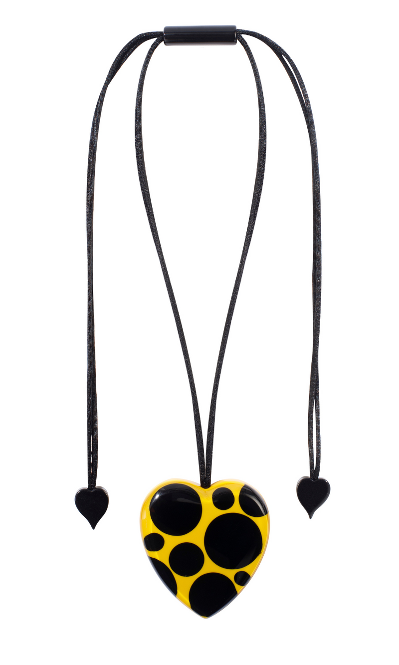 Zsiska Itsy Bitsy Heart Necklace in Yellow/Black