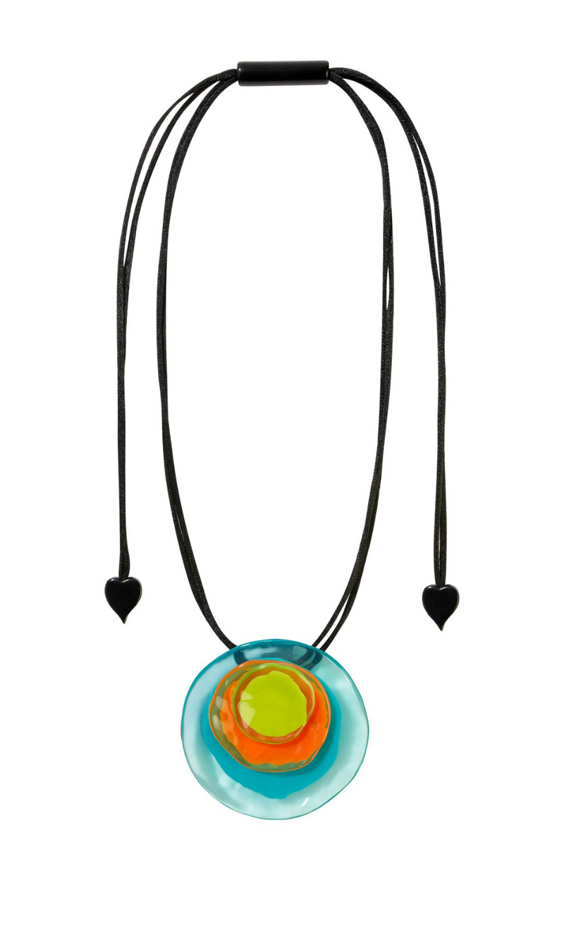 Zsiska Prue Collection Flora Necklace in Teal