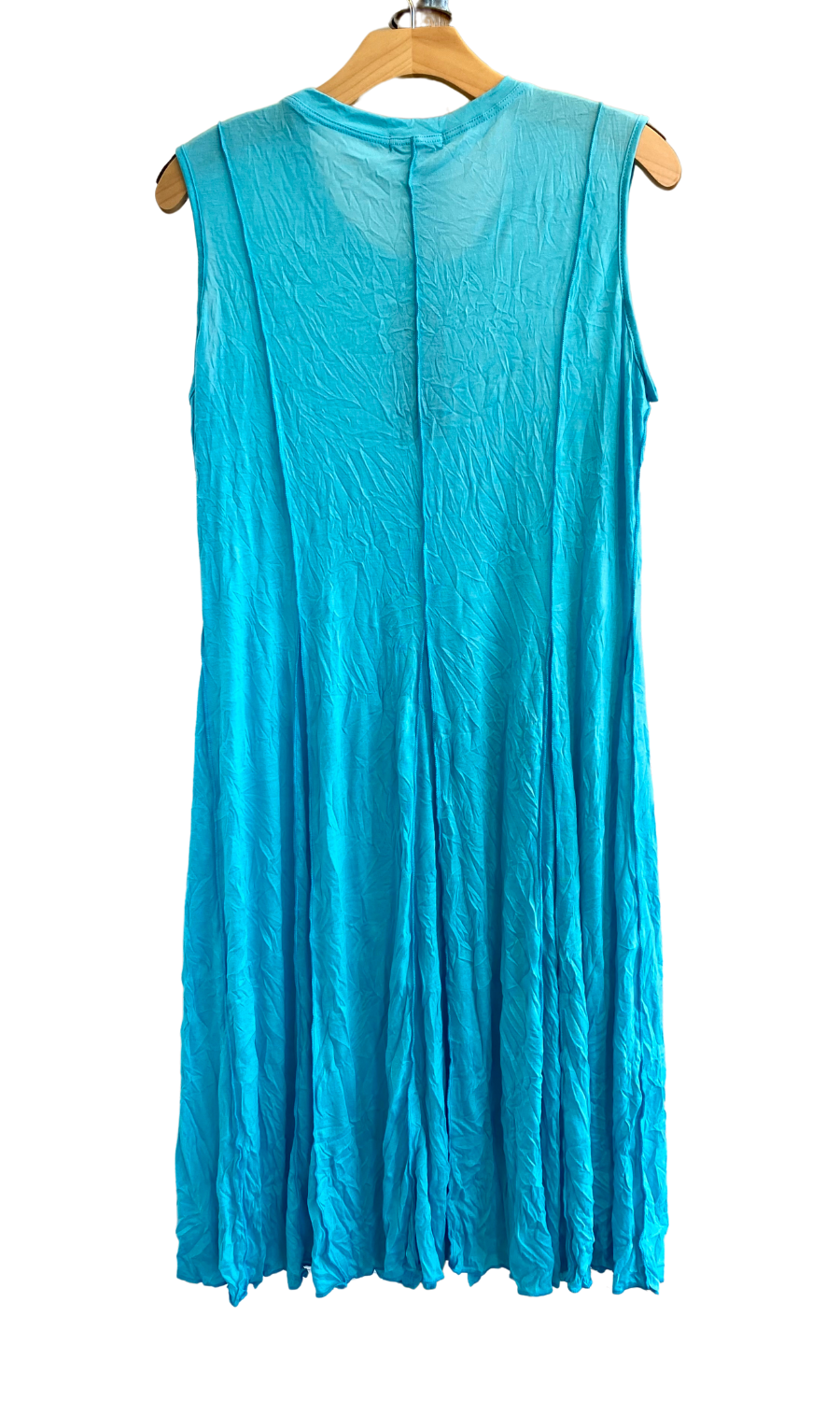 Shana Solid Crinkle Dress in Aqua