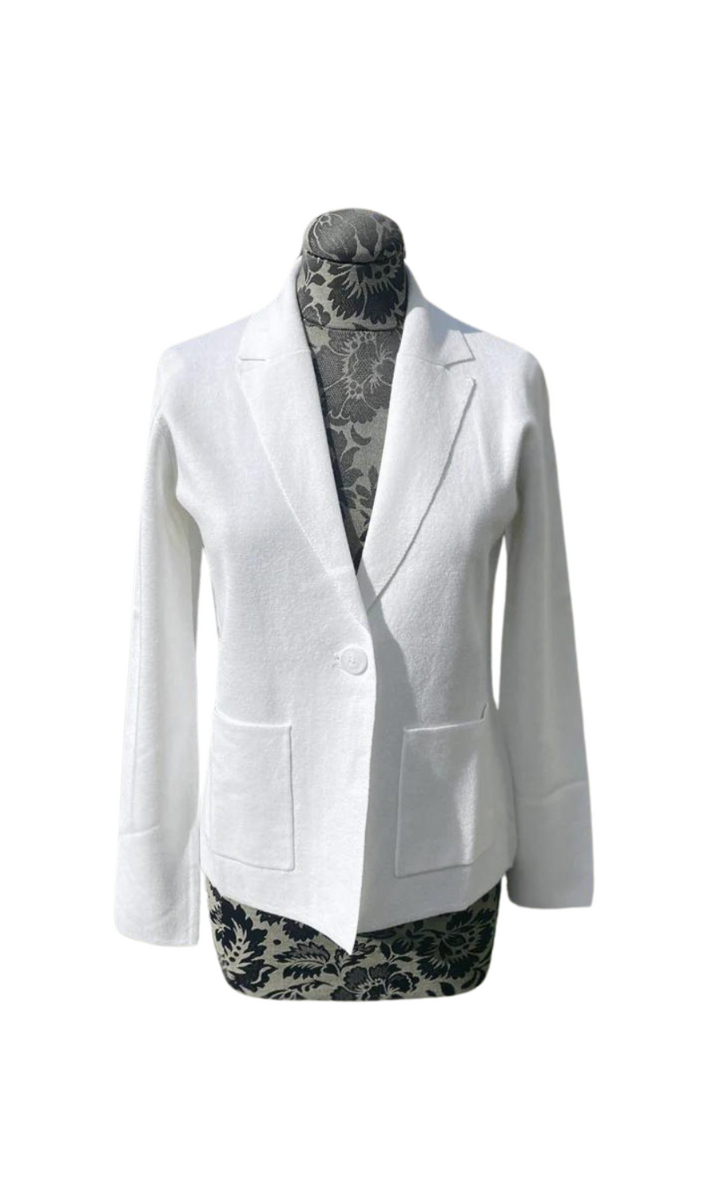 Kinross Notch Collar Cardy in White SALE!