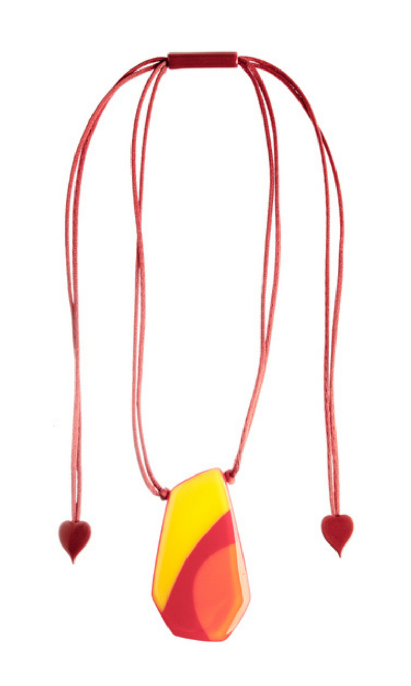 Zsiska Prue Collection Indy Necklace Yellow/Red