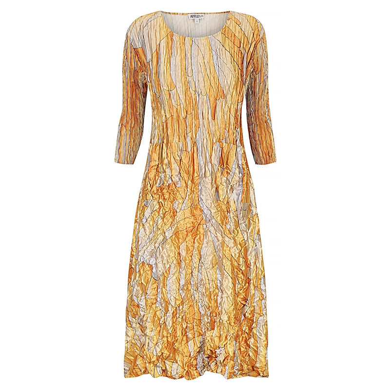 Alquema  Smash Pocket Dress in Gold Feather