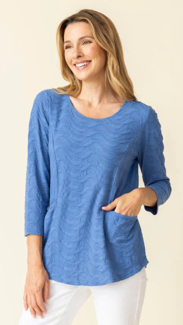 Habitat Cascade Cotton Built in Pocket Tee in Dusk