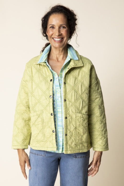 Habitat Washed Quilt Cotton Jacket in Leaf