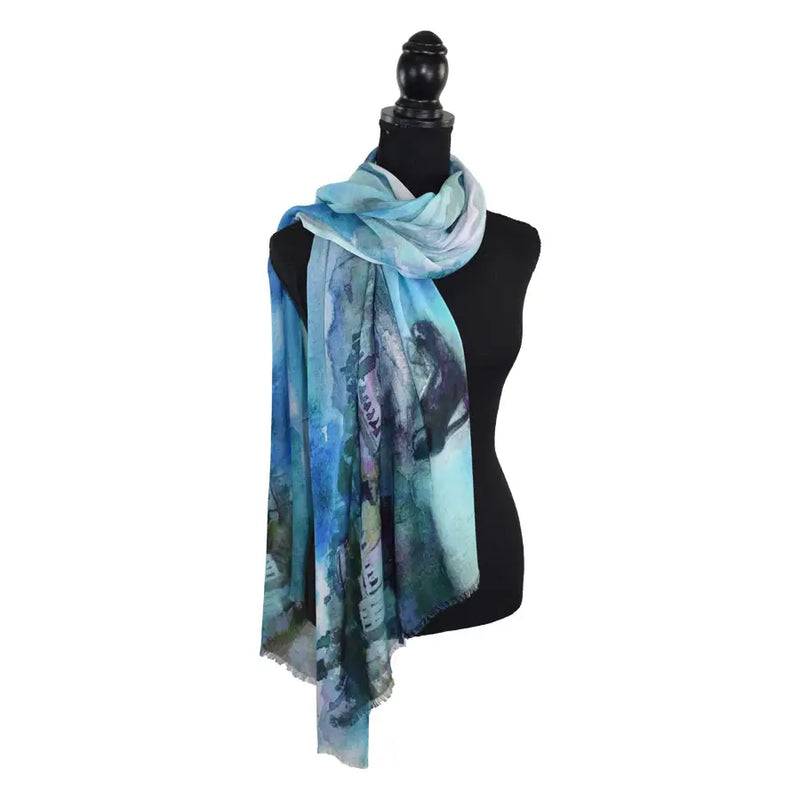 Dupatta Rianne Painterly Landscape Beach Scarf