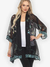 Citron Koi and Leaves Kimono