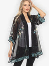 Citron Koi and Leaves Kimono