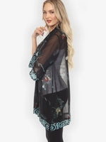 Citron Koi and Leaves Kimono