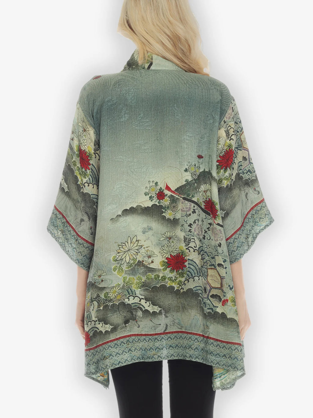 REVERSIBLE SILK KIMONO IN LANDSCAPE - Harper Greer