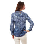 Dizzy Lizzie Cape Cod Blouse in Navy Ikat