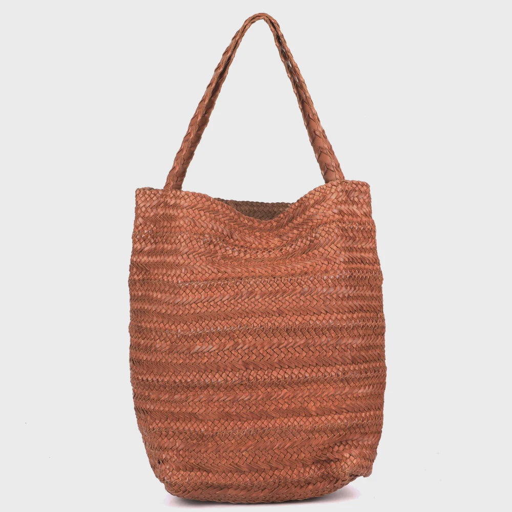 LATICO LEATHERS STUDIO TOTE IN SADDLE - Harper Greer