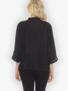 Citron Solid Silk Blend Blouse in Black
