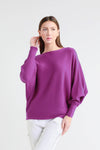 Tees by Tina Mylah Seriously Soft Batwing Sweater in Eggplant