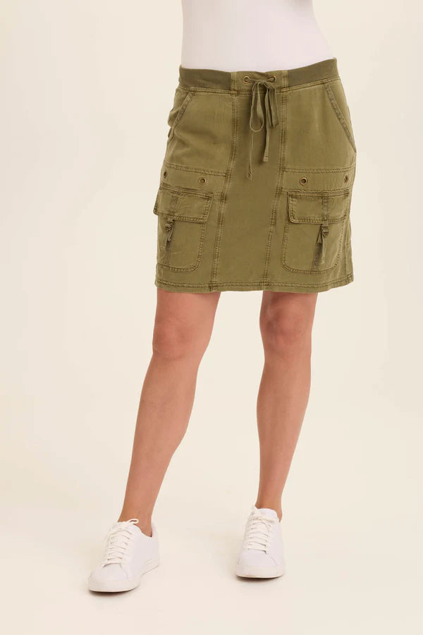 XCVI Leto Miniskirt in Kombu Pigment