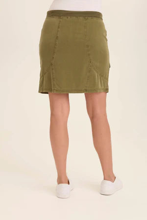 XCVI Leto Miniskirt in Kombu Pigment