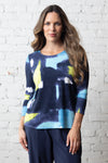 Olivia by Habitat Arthouse Knits Ikat Easy Tee in Navy