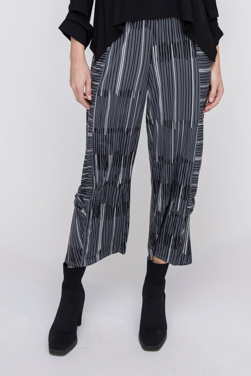 Liv by Habitat City Stripe Side Pleat Pant in Charcoal