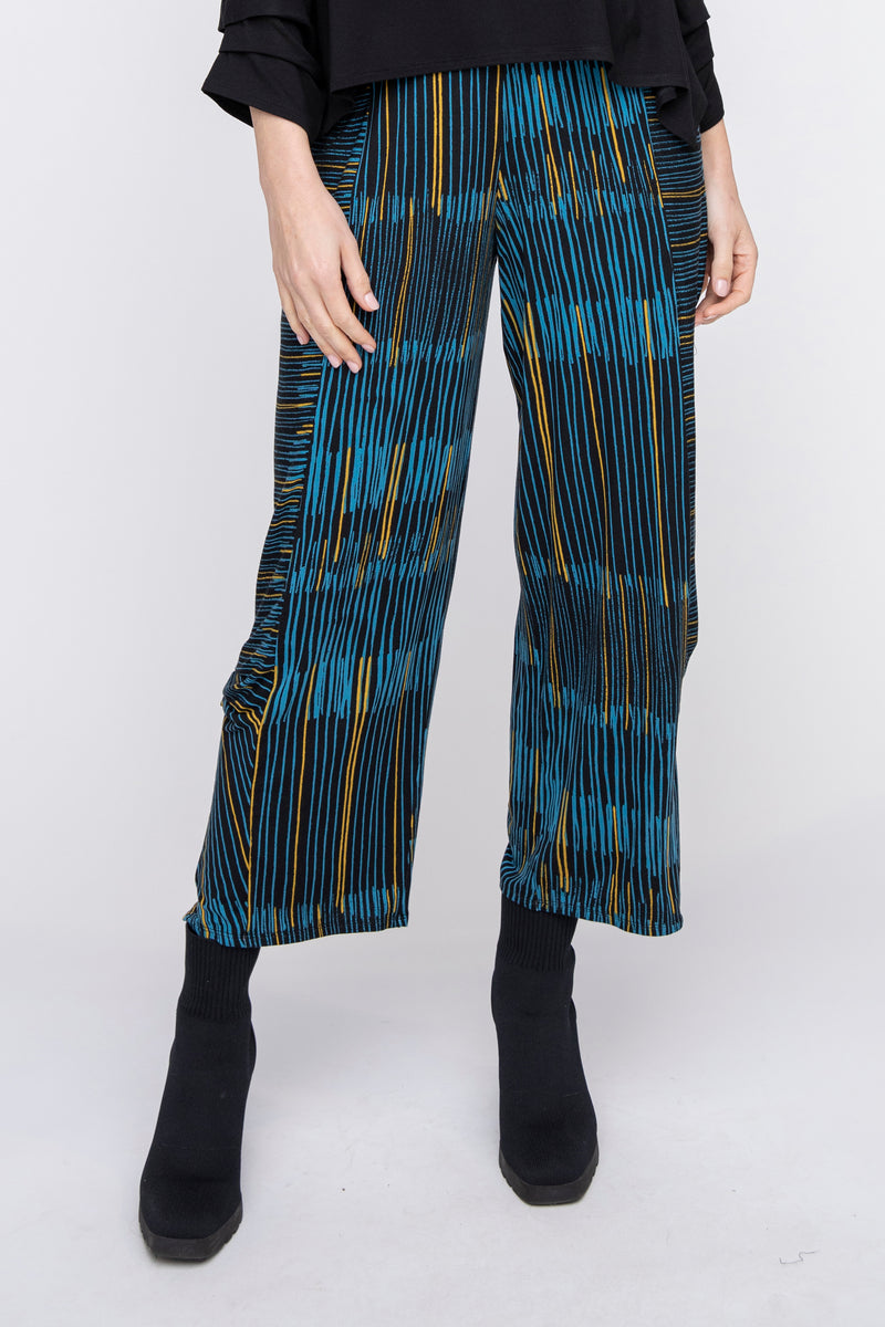 Liv by Habitat City Stripe Side Pleat Pant in Ocean