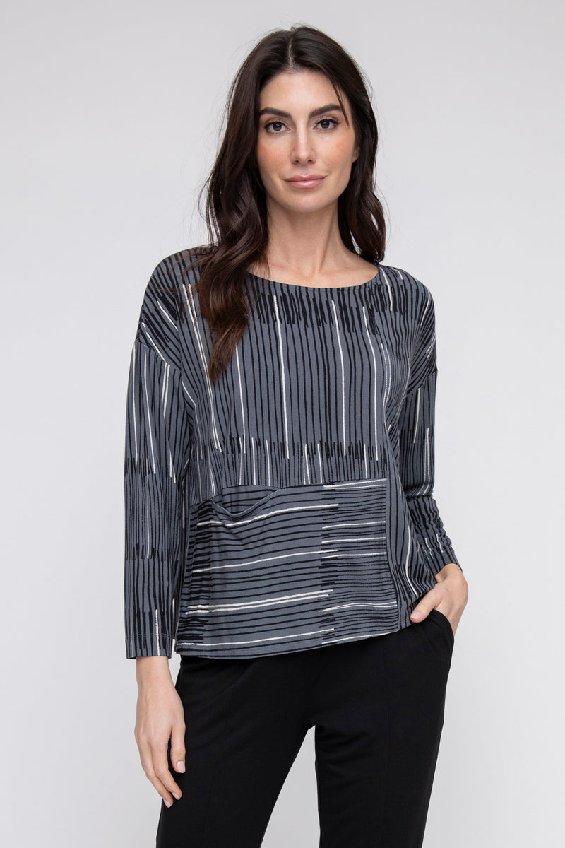 Liv by Habitat City Stripe Mix Pullover in Charcoal