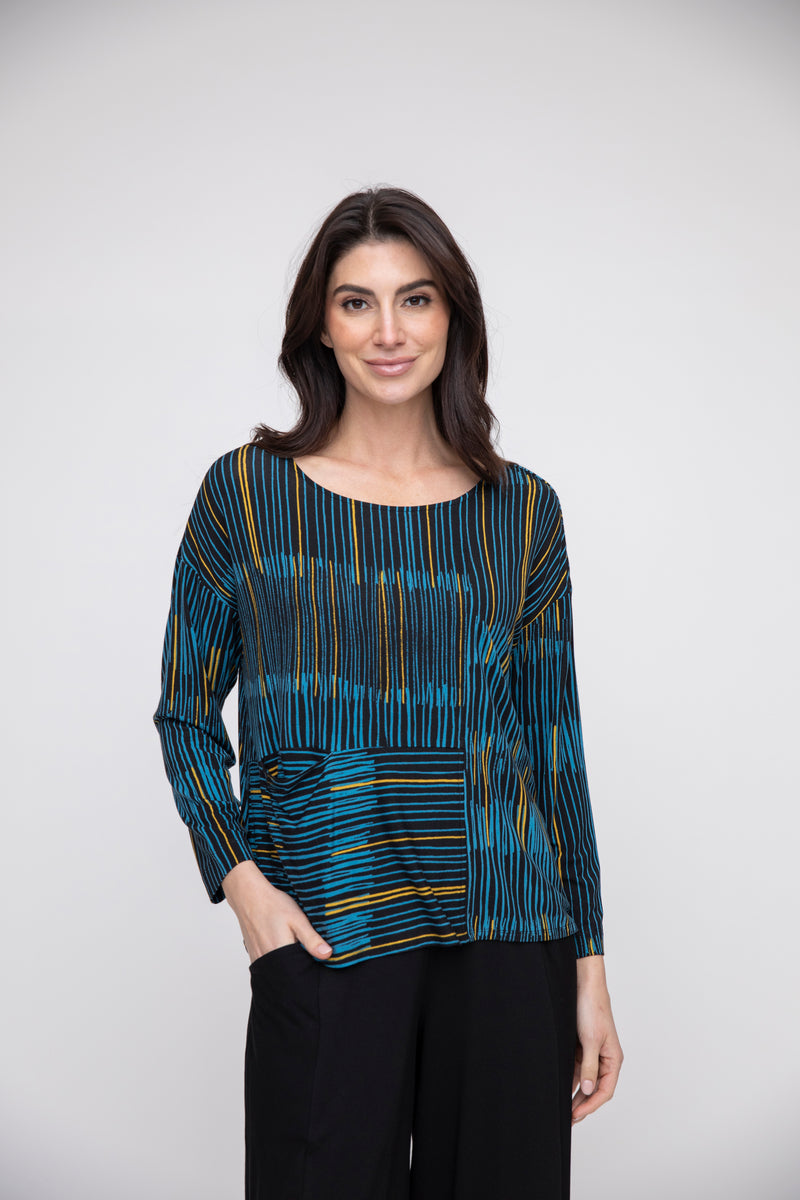 Liv by Habitat City Stripe Mix Pullover in Ocean