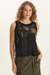 XCVI Embroidered Katrine Tank in Black