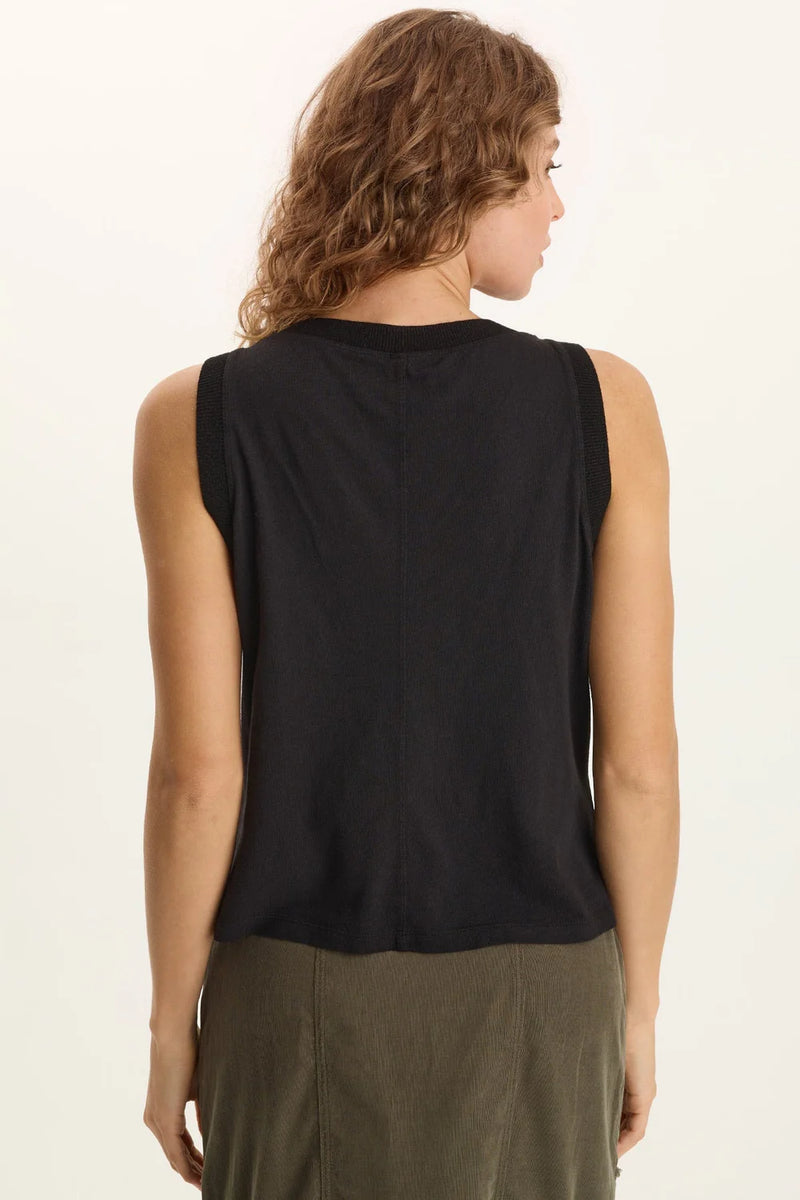XCVI Embroidered Katrine Tank in Black