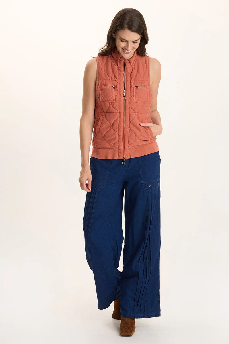 XCVI Aeric Quilted Vest in Papaver