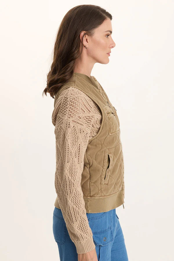 XCVI Aeric Quilted Vest in Plateau Pigment