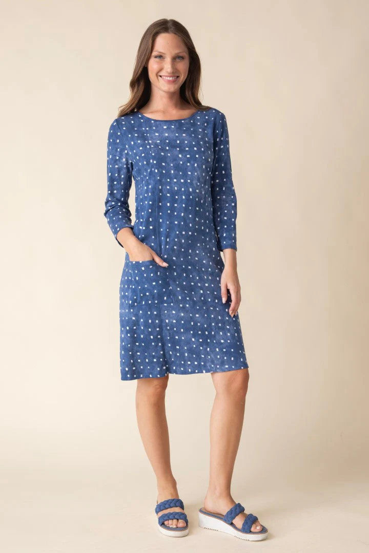 Habitat Cozy Rib Tile Dress in Indigo