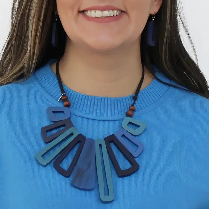 Blue Hues Boho Bloom Necklace