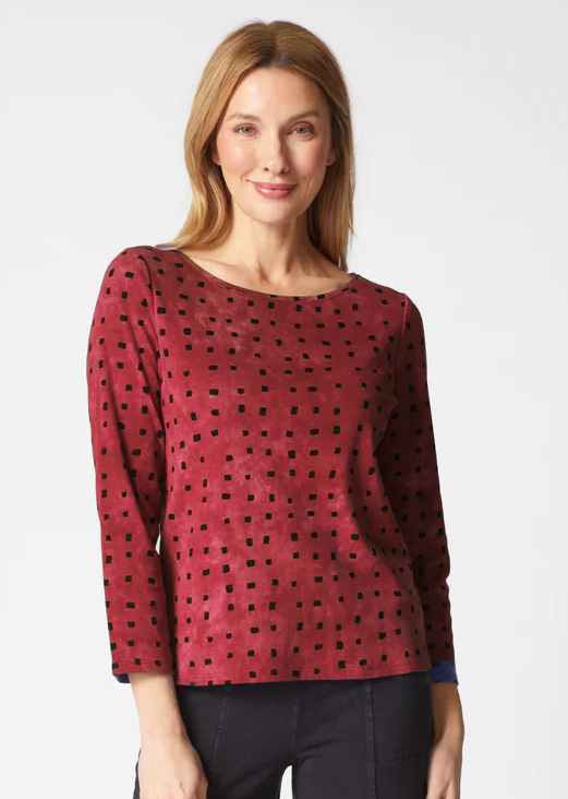 Habitat Cozy Rib Tile Everyday Tee in Wine