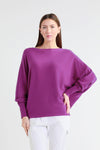 Tees by Tina Mylah Seriously Soft Batwing Sweater in Eggplant