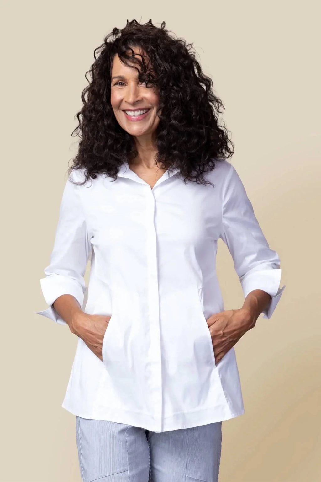 Habitat Perfect Travel Shirt The One Shirt in White - Harper Greer