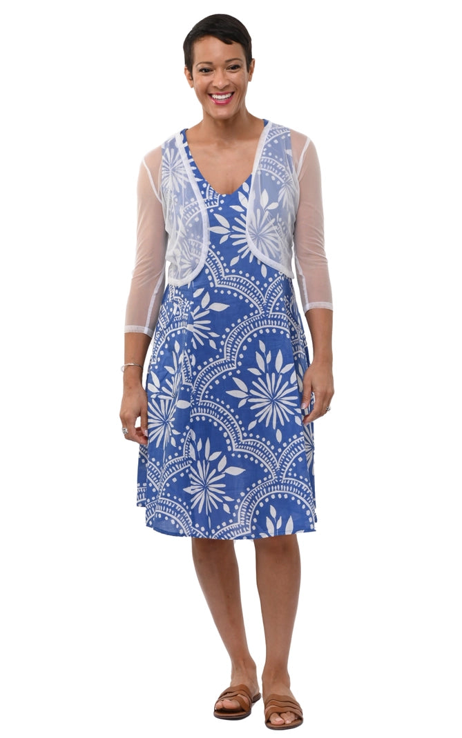 Tulip Myla Dress in Delft Mosaic - Harper Greer