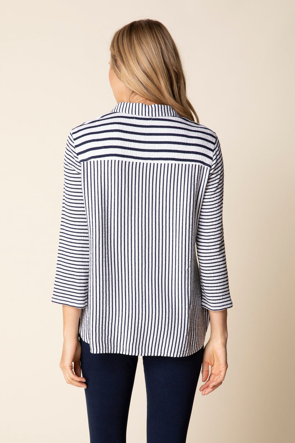 Habitat Earn Your Stripes Shirt in Navy - Harper Greer