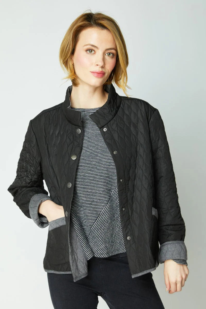 Habitat Double Faced Quilted Urban Jacket in Black