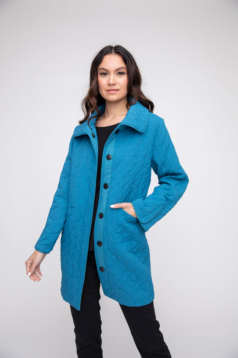 Liv by Habitat Kaleidoscope Quilt City Snap Jacket in Ocean