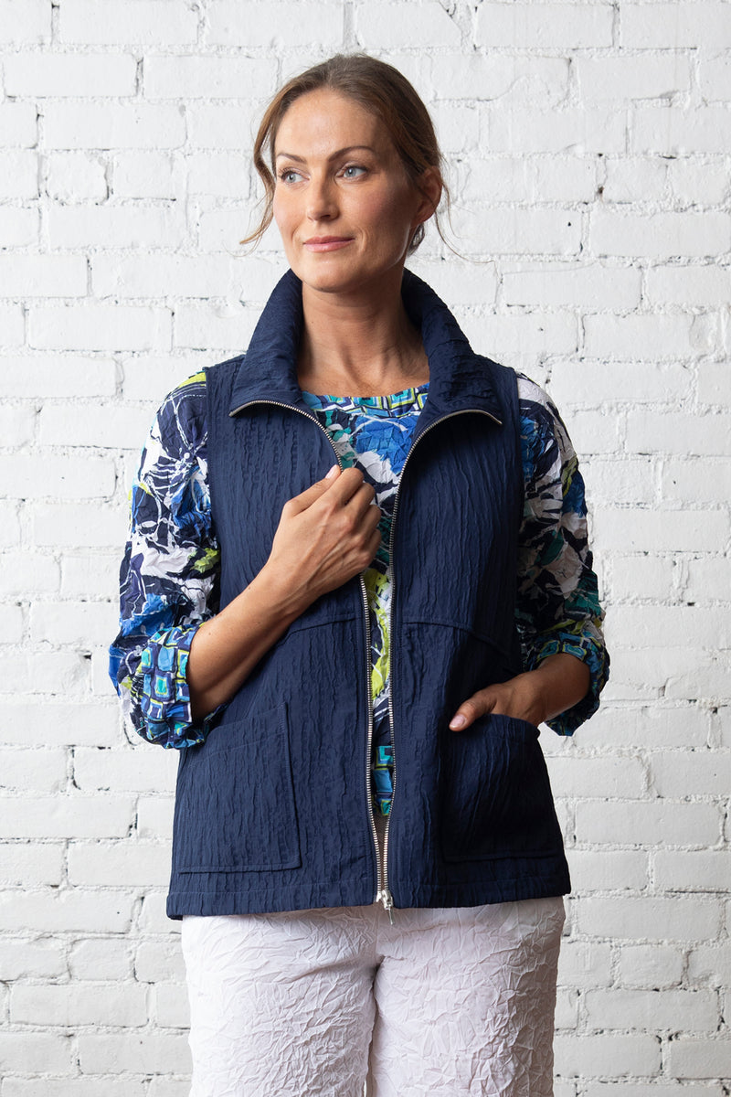 Olivia by Habitat Kaleidoscope Quilt Vest in Dusk