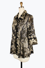 Damee Ombre Vine Soutache Jacket in Olive