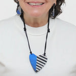 Blue and Black Anastasia Heart Pendant