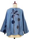 Mao Mam Half Button Pullover in Blue