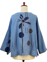 Mao Mam Half Button Pullover in Blue