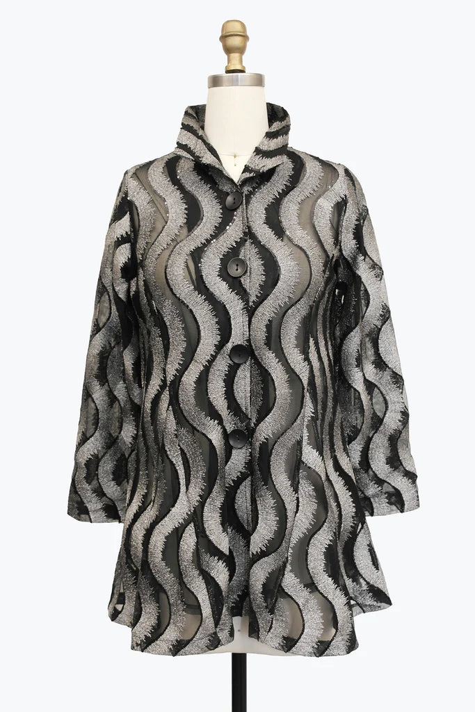 Damee Sequin Wave Flare Jacket
